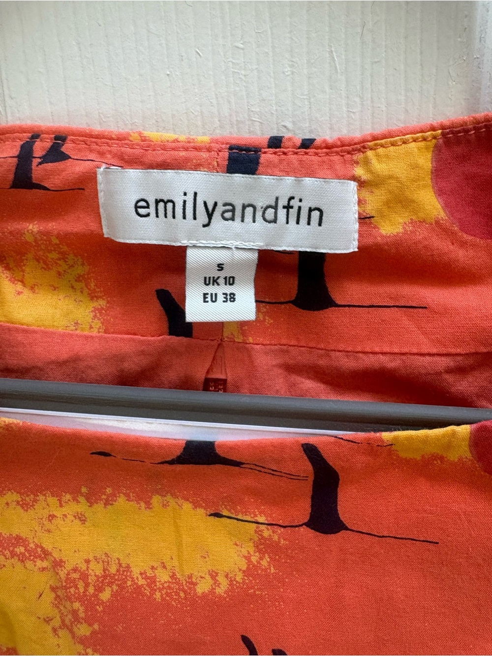 emilyandfin Coral Asymmetrical Women's Dress with Yellow Print - Picture 3 of 6